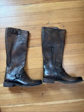 Square Toe Frye Tall Leather Boots